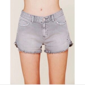 Free People Light Gray Denim Shorts